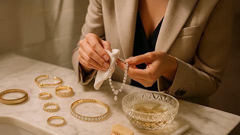 How to Clean Gold Jewellery at Home Safely (Step-by-Step Guide for Long-Lasting Shine)